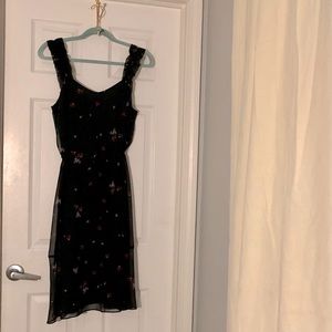 Who What Wear Ruffle Strap Floral Midi Sundress